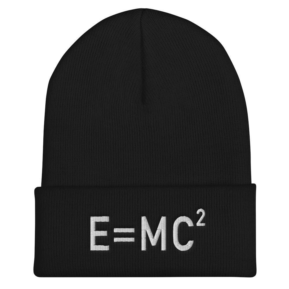 E=MC2 MassÛÒEnergy Equation Embroidered Cuffed Beanie - BUCKET POPCORN