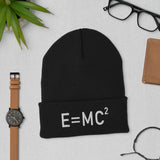 E=MC2 MassÛÒEnergy Equation Embroidered Cuffed Beanie - BUCKET POPCORN