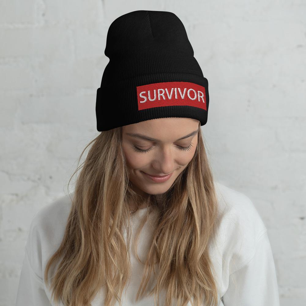 Survivor Unisex Embroidered Cuffed Beanie - BUCKET POPCORN