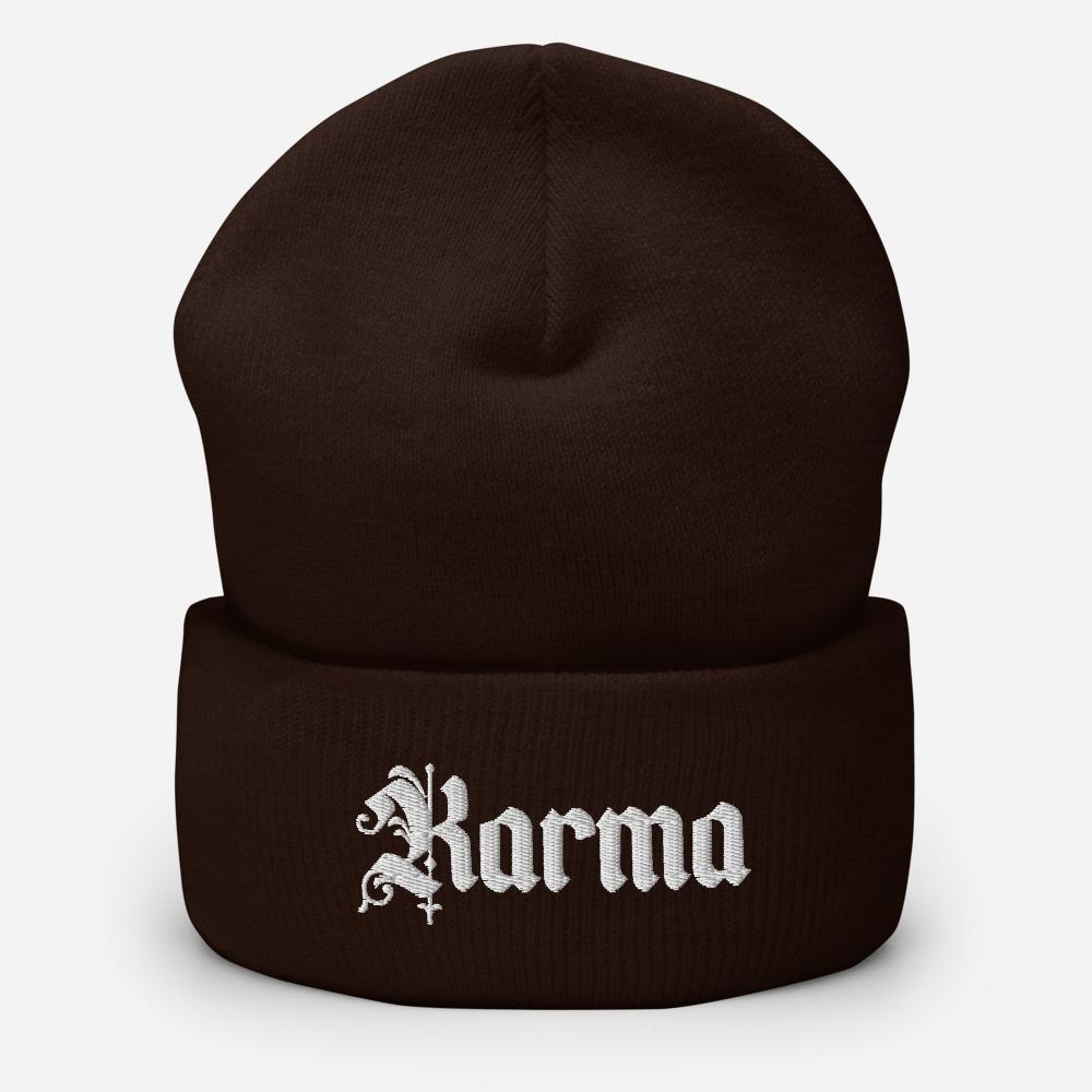 Karma Embroidered Unisex Cuffed Beanie - BUCKET POPCORN