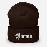 Karma Embroidered Unisex Cuffed Beanie - BUCKET POPCORN