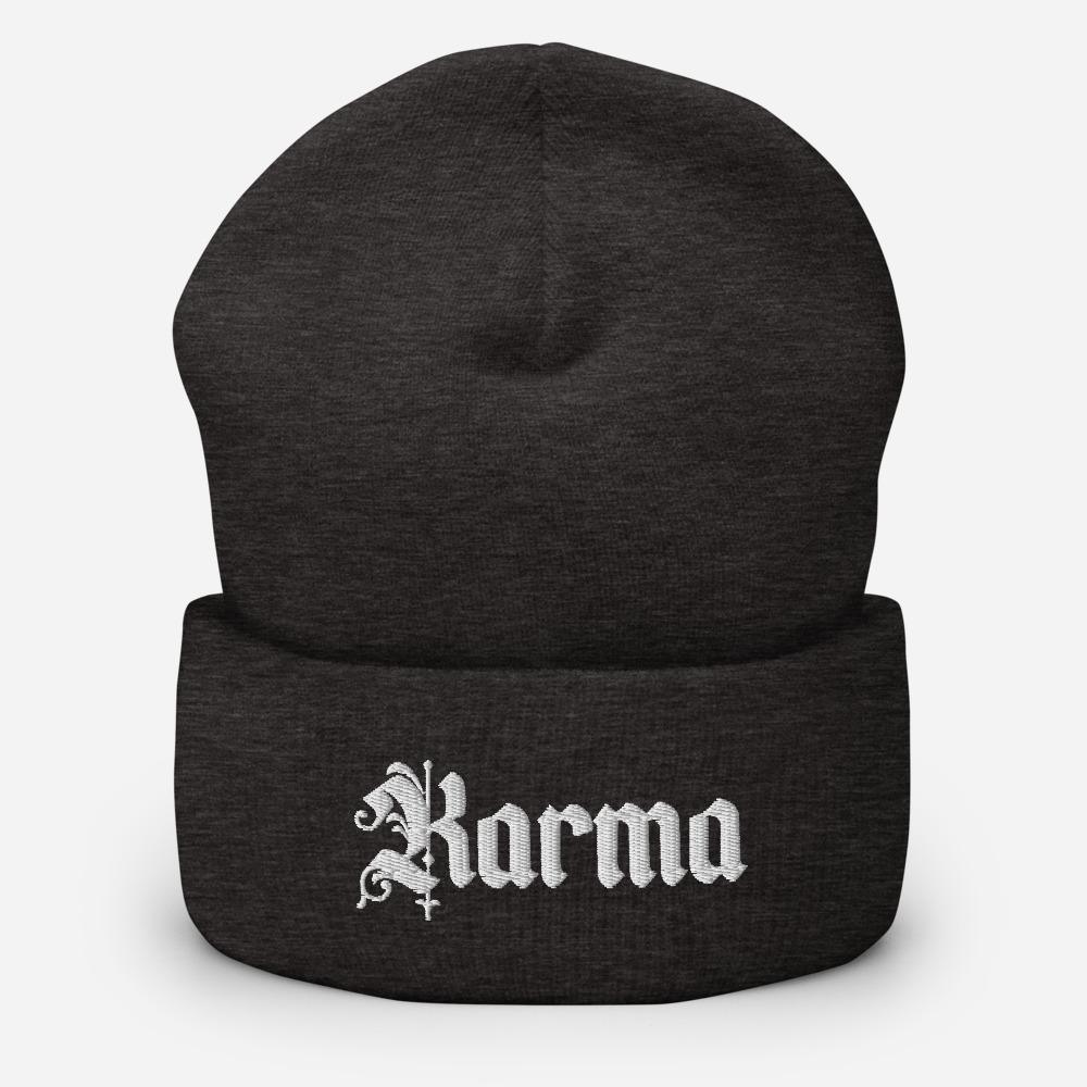 Karma Embroidered Unisex Cuffed Beanie - BUCKET POPCORN