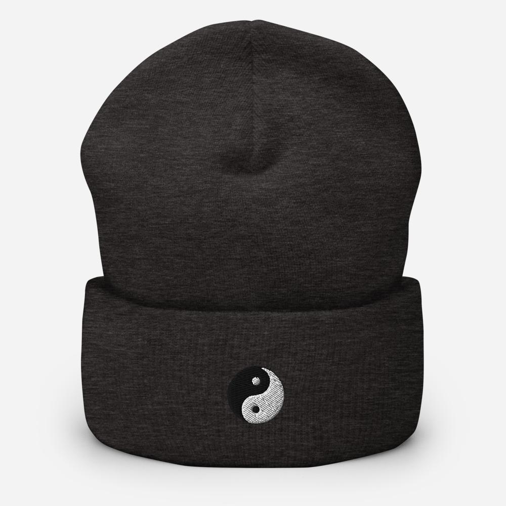 Yin Yang Symbol Embroidered Unisex Cuffed Beanie - BUCKET POPCORN