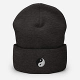 Yin Yang Symbol Embroidered Unisex Cuffed Beanie - BUCKET POPCORN