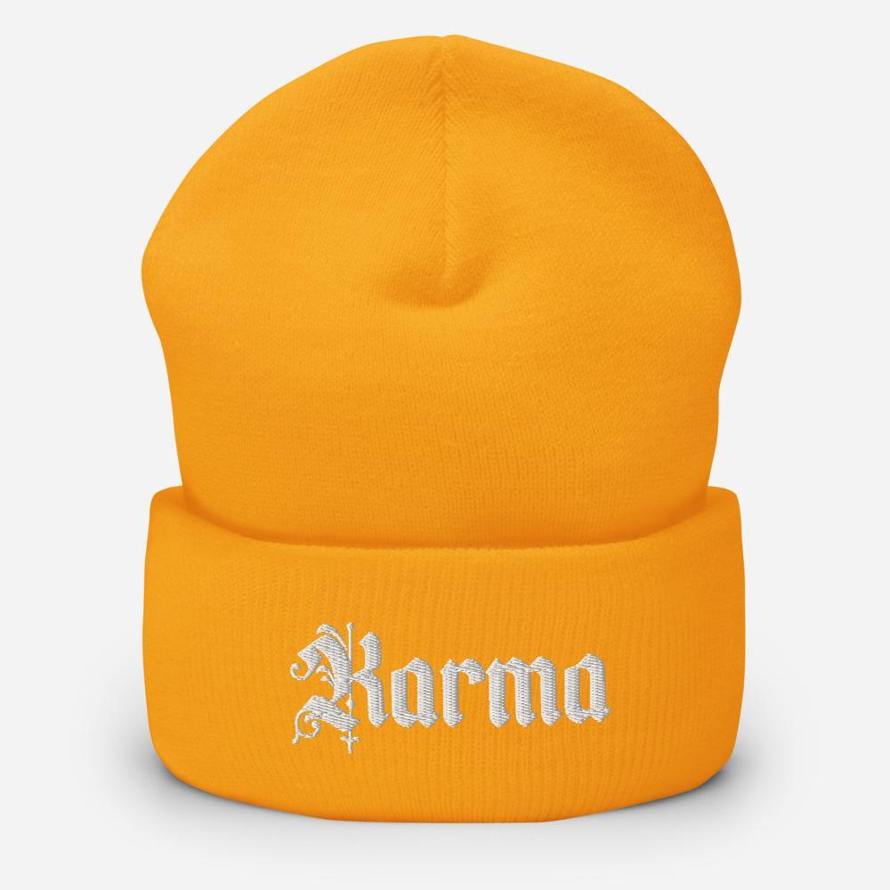 Karma Embroidered Unisex Cuffed Beanie - BUCKET POPCORN