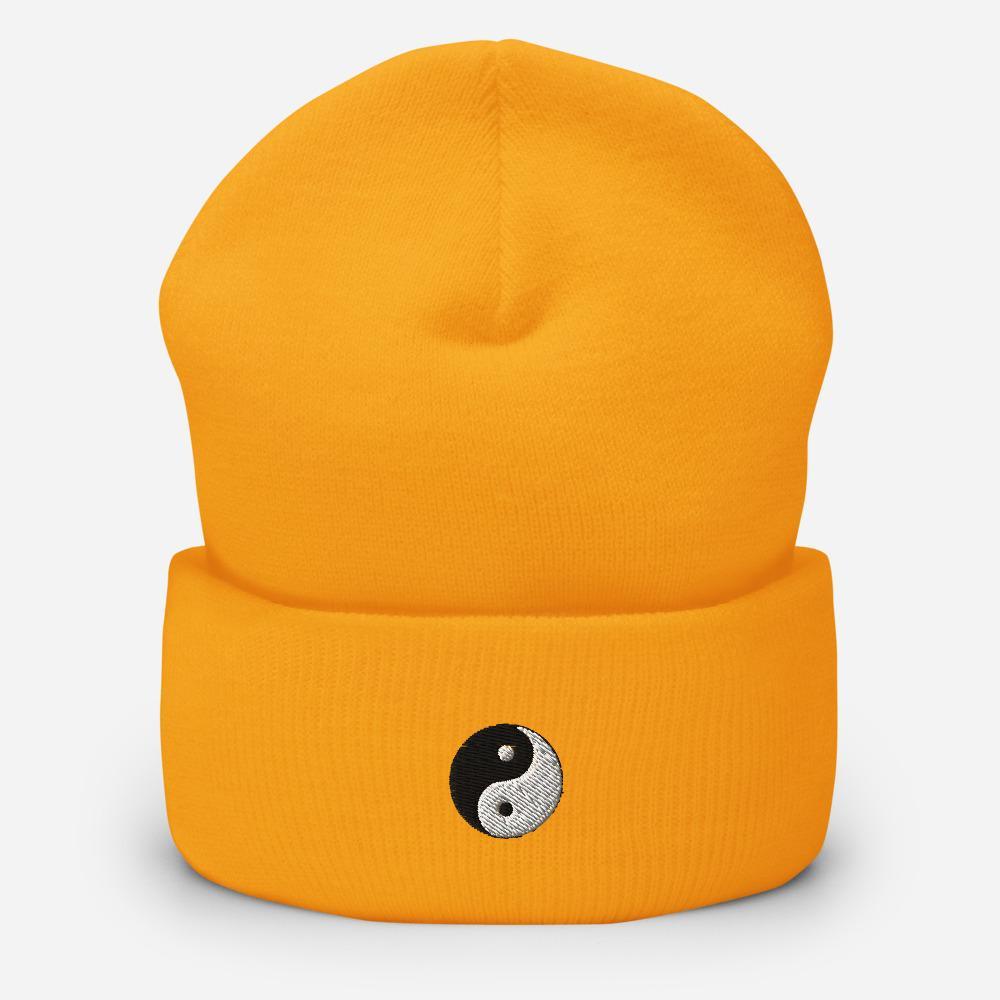 Yin Yang Symbol Embroidered Unisex Cuffed Beanie - BUCKET POPCORN