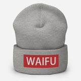 Waifu Anime Lover Embroidered Cuffed Beanie - BUCKET POPCORN