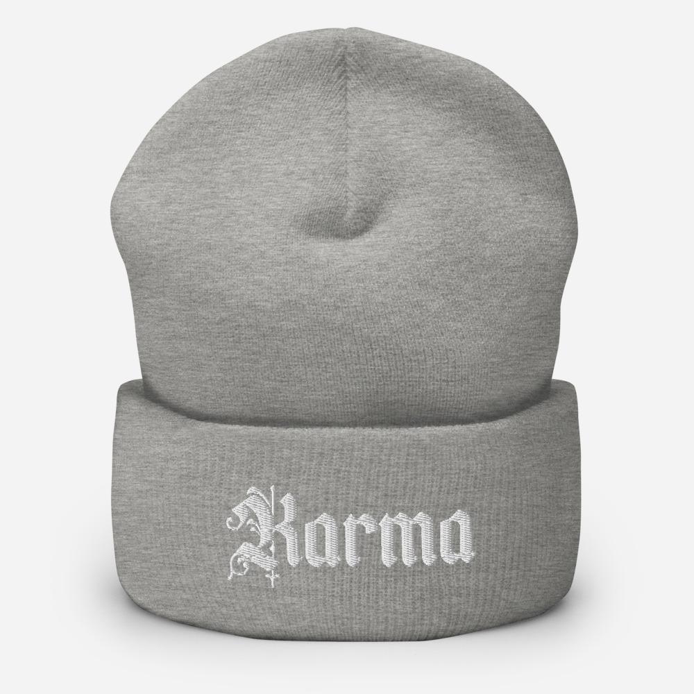 Karma Embroidered Unisex Cuffed Beanie - BUCKET POPCORN