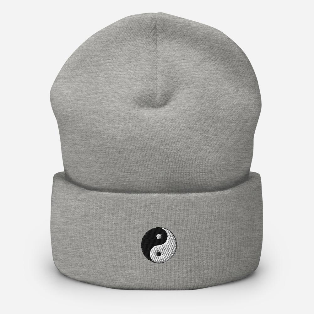 Yin Yang Symbol Embroidered Unisex Cuffed Beanie - BUCKET POPCORN