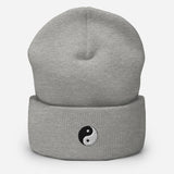 Yin Yang Symbol Embroidered Unisex Cuffed Beanie