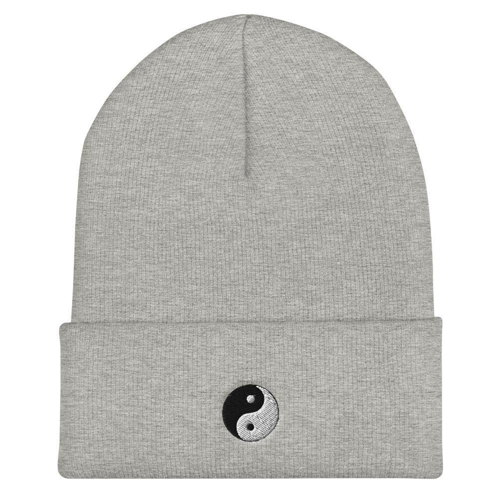 Yin Yang Symbol Embroidered Unisex Cuffed Beanie - BUCKET POPCORN