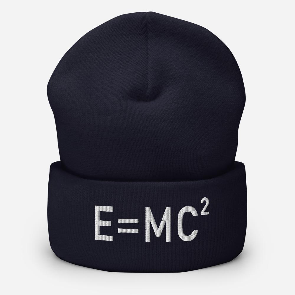 E=MC2 MassÛÒEnergy Equation Embroidered Cuffed Beanie - BUCKET POPCORN