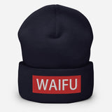 Waifu Anime Lover Embroidered Cuffed Beanie - BUCKET POPCORN
