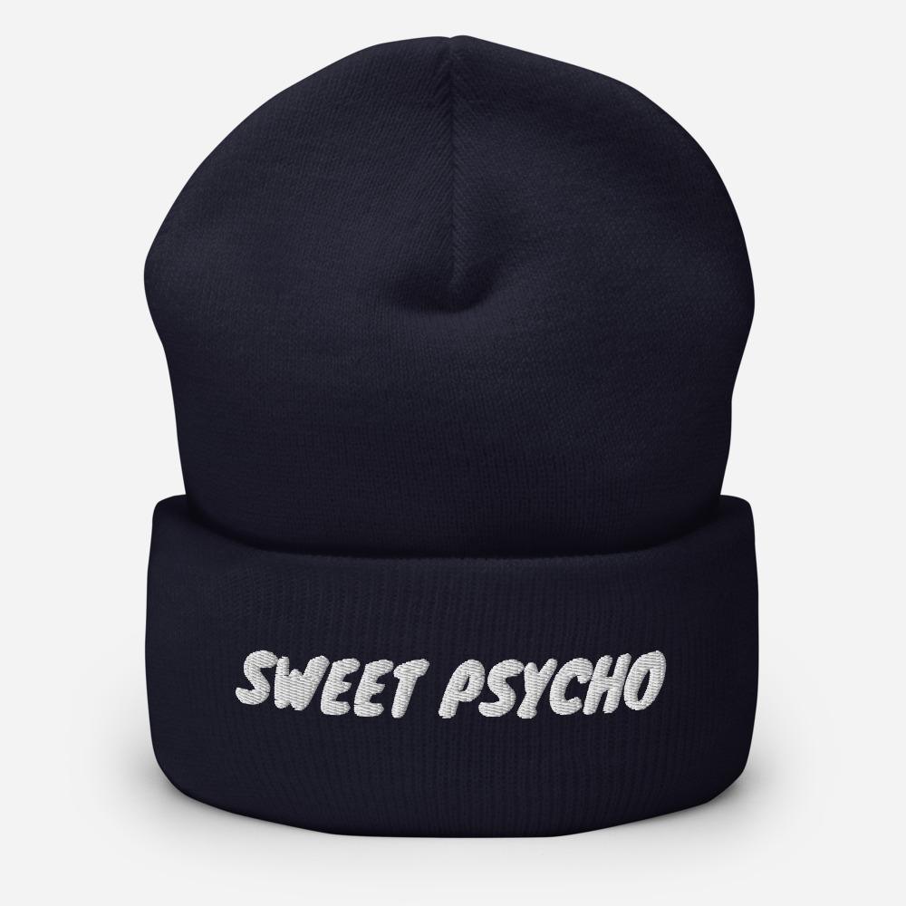 Sweet Psycho Funny Embroidered Unisex Cuffed Beanie - BUCKET POPCORN