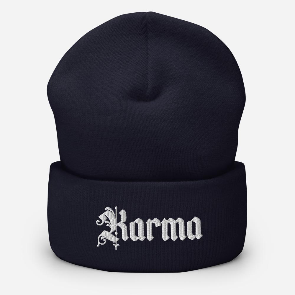 Karma Embroidered Unisex Cuffed Beanie - BUCKET POPCORN