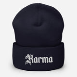 Karma Embroidered Unisex Cuffed Beanie - BUCKET POPCORN