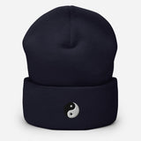 Yin Yang Symbol Embroidered Unisex Cuffed Beanie - BUCKET POPCORN