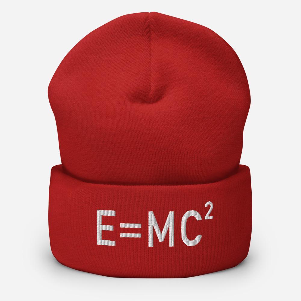 E=MC2 MassÛÒEnergy Equation Embroidered Cuffed Beanie - BUCKET POPCORN