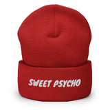 Sweet Psycho Funny Embroidered Unisex Cuffed Beanie - BUCKET POPCORN