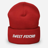 Sweet Psycho Funny Embroidered Unisex Cuffed Beanie