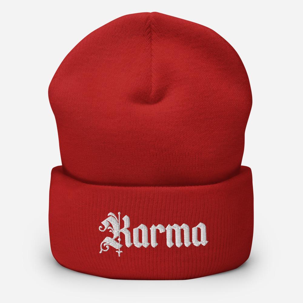 Karma Embroidered Unisex Cuffed Beanie - BUCKET POPCORN