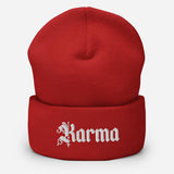 Karma Embroidered Unisex Cuffed Beanie - BUCKET POPCORN
