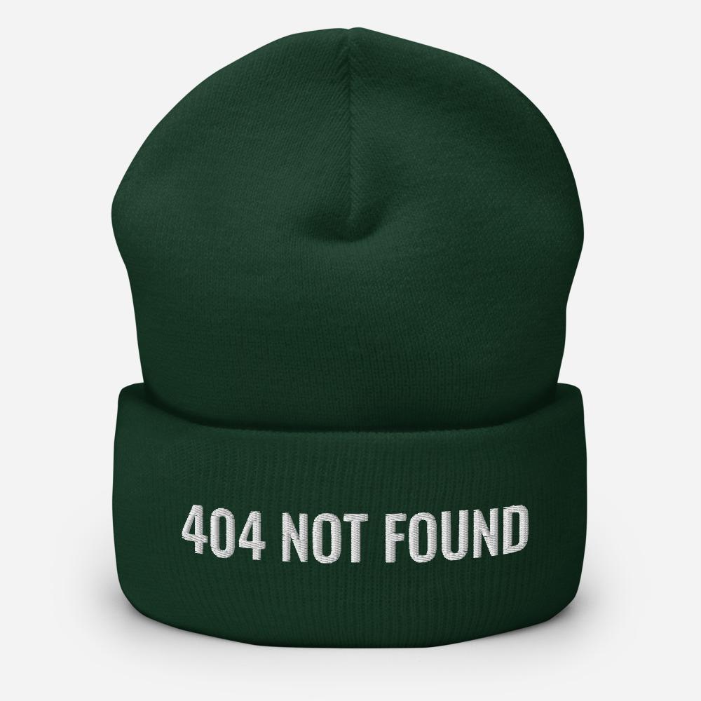 404 Not Found Unisex Embroidered Funny Cuffed Beanie - BUCKET POPCORN