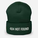 404 Not Found Unisex Embroidered Funny Cuffed Beanie - BUCKET POPCORN