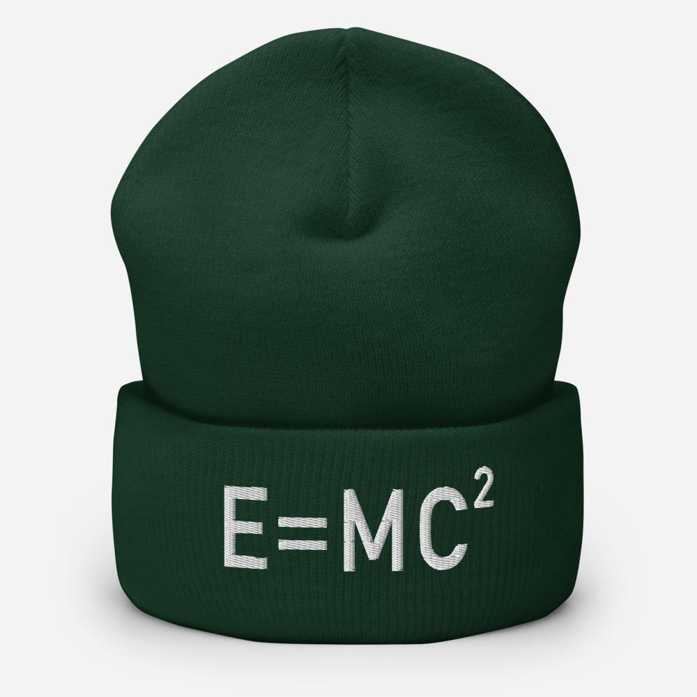E=MC2 MassÛÒEnergy Equation Embroidered Cuffed Beanie - BUCKET POPCORN