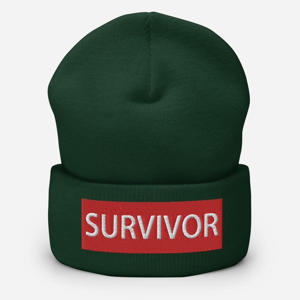 Survivor Unisex Embroidered Cuffed Beanie - BUCKET POPCORN
