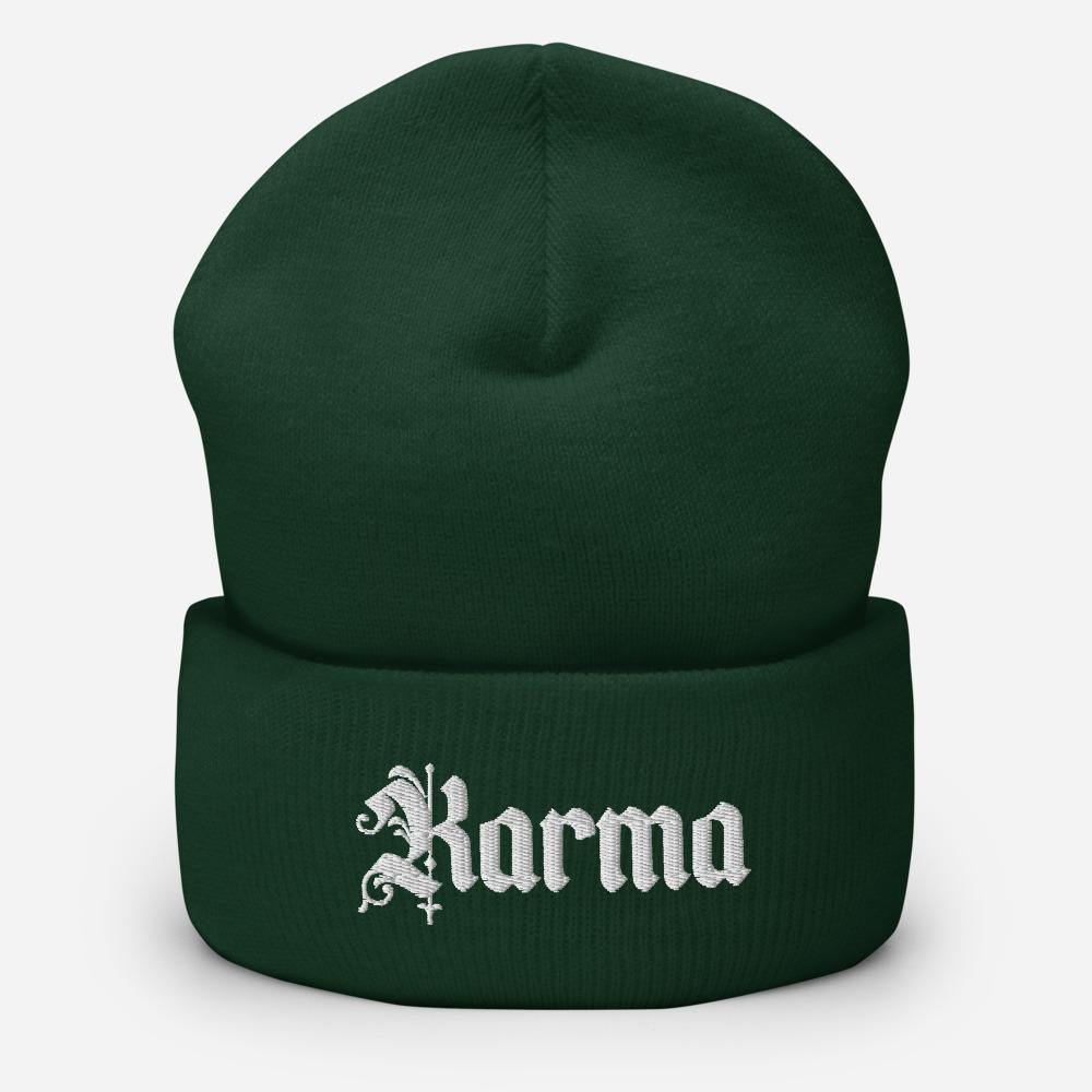 Karma Embroidered Unisex Cuffed Beanie - BUCKET POPCORN
