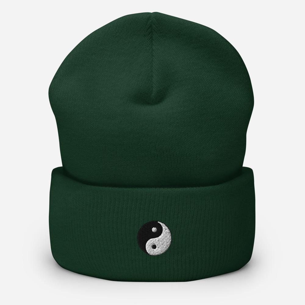 Yin Yang Symbol Embroidered Unisex Cuffed Beanie - BUCKET POPCORN