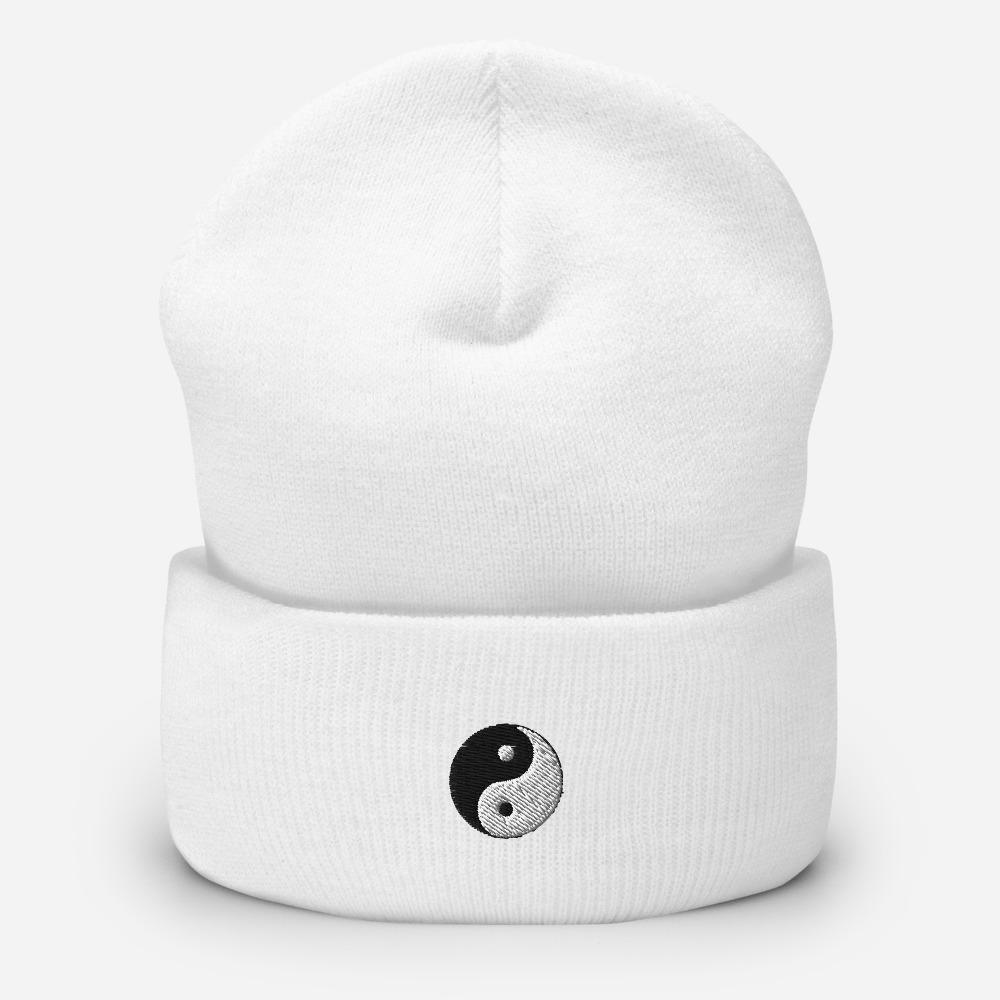 Yin Yang Symbol Embroidered Unisex Cuffed Beanie - BUCKET POPCORN
