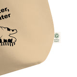 Funny "I am a Quitter, Not a Fighter" Cat Large organic tote bag