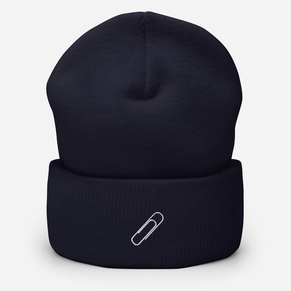 Cute Paper Clip Embroidered Unisex Cuffed Beanie - BUCKET POPCORN