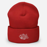 Taiyaki Waffle Fish Icon Embroidered Unisex Cuffed Beanie - BUCKET POPCORN