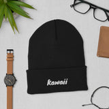 Kawaii Japanese Word Embroidered Unisex Cuffed Beanie - BUCKET POPCORN
