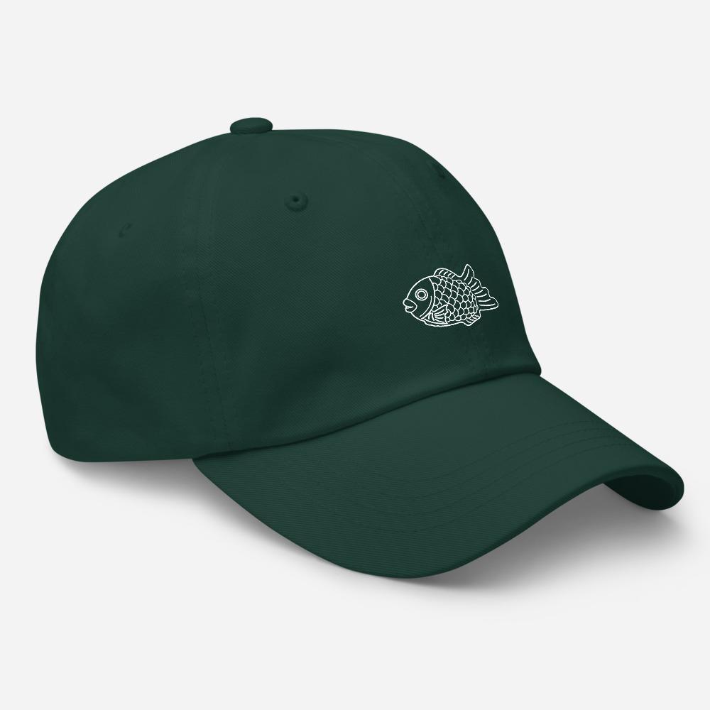 Taiyaki Waffle Fish Icon Embroidered Unisex Baseball Cap - BUCKET POPCORN