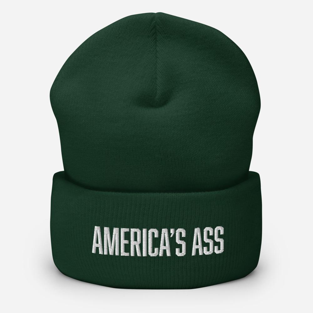 America's Ass Funny Unisex Cuffed Beanie - BUCKET POPCORN