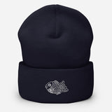 Taiyaki Waffle Fish Icon Embroidered Unisex Cuffed Beanie - BUCKET POPCORN