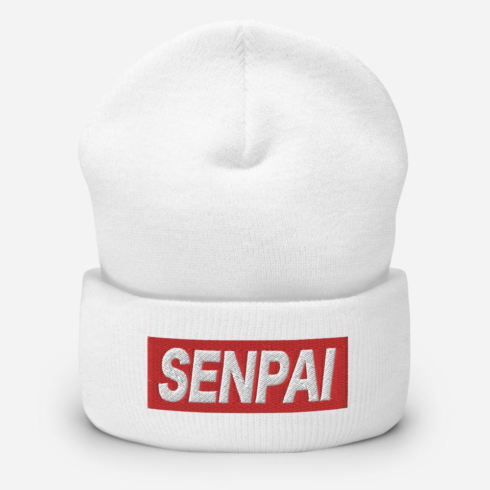 Senpai Japanese Word Anime Lover Unisex Cuffed Beanie - BUCKET POPCORN