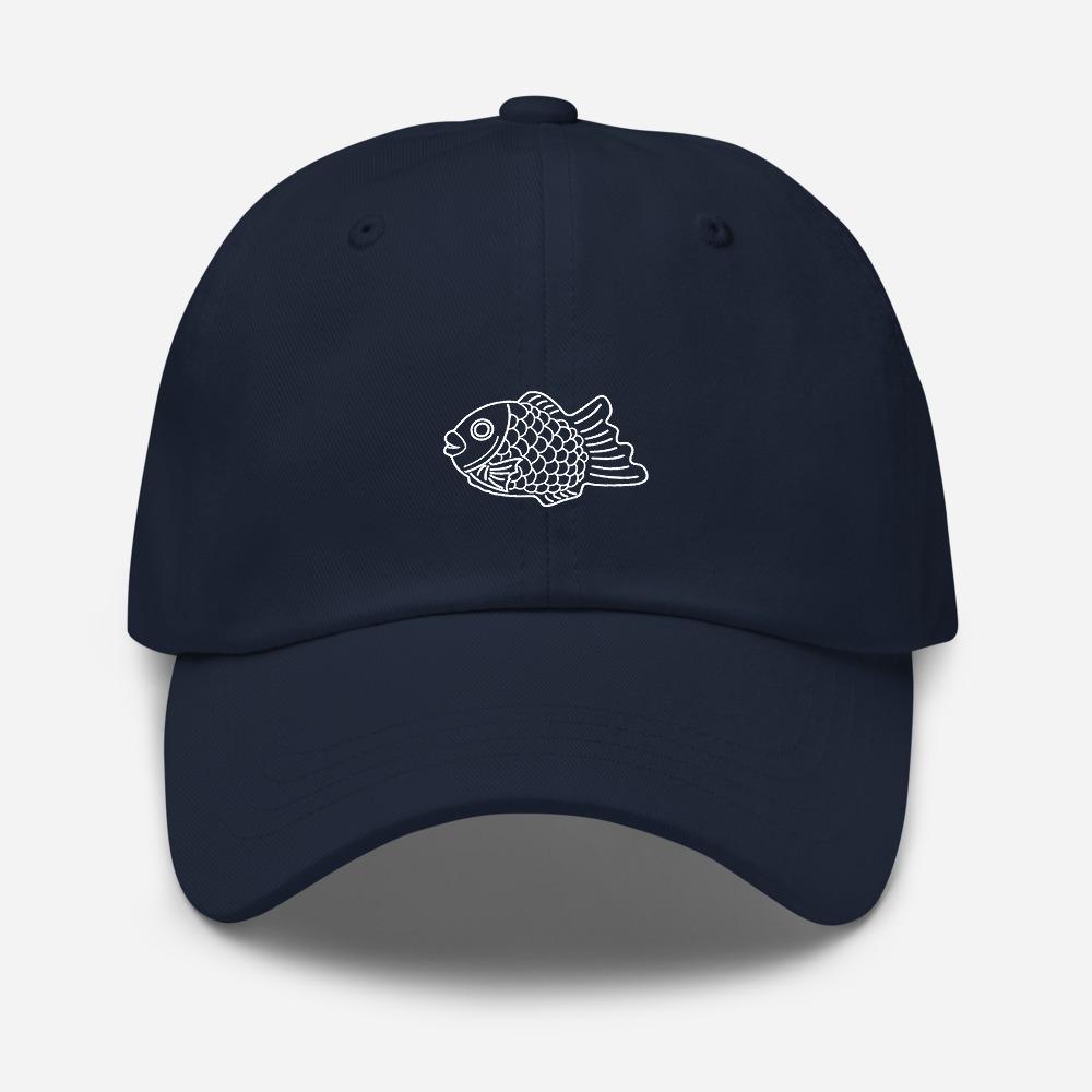 Taiyaki Waffle Fish Icon Embroidered Unisex Baseball Cap - BUCKET POPCORN
