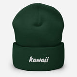Kawaii Japanese Word Embroidered Unisex Cuffed Beanie - BUCKET POPCORN