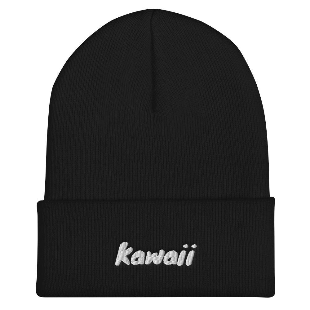 Kawaii Japanese Word Embroidered Unisex Cuffed Beanie - BUCKET POPCORN