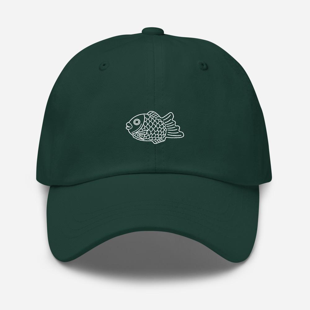 Taiyaki Waffle Fish Icon Embroidered Unisex Baseball Cap - BUCKET POPCORN