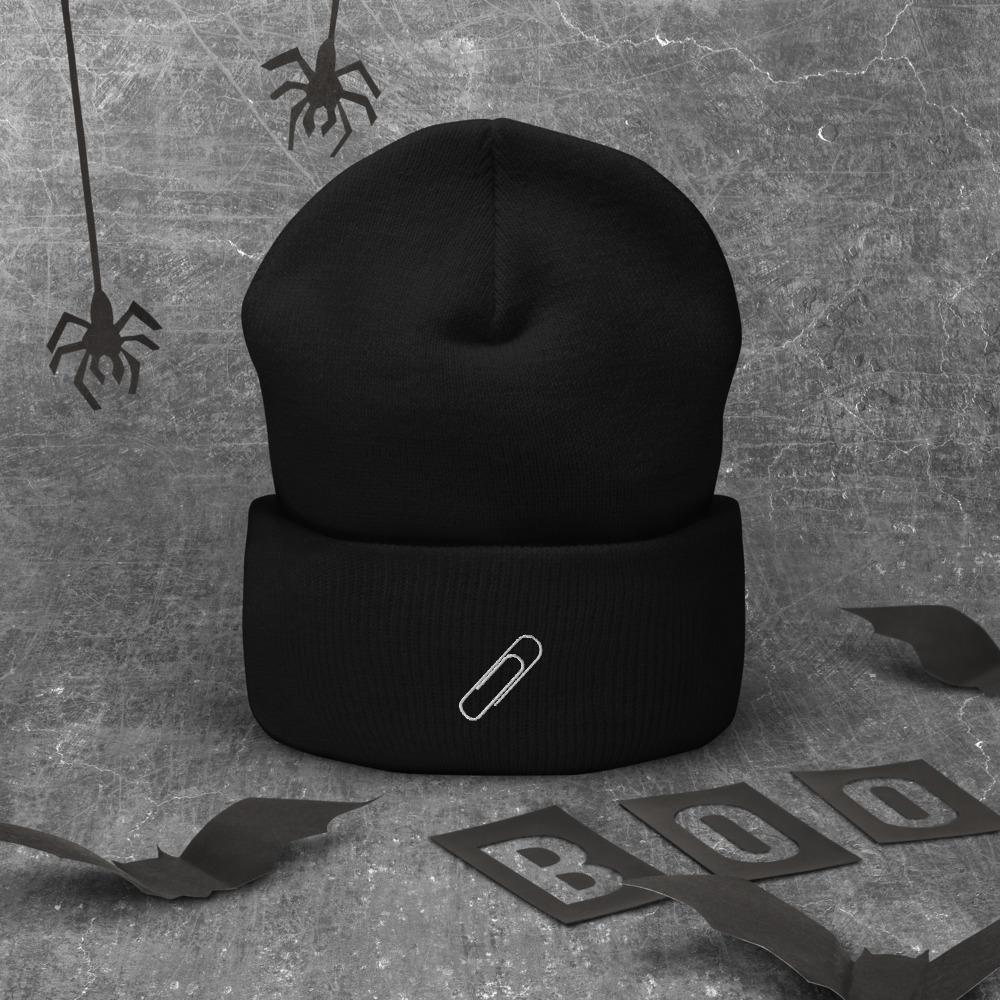 Cute Paper Clip Embroidered Unisex Cuffed Beanie - BUCKET POPCORN