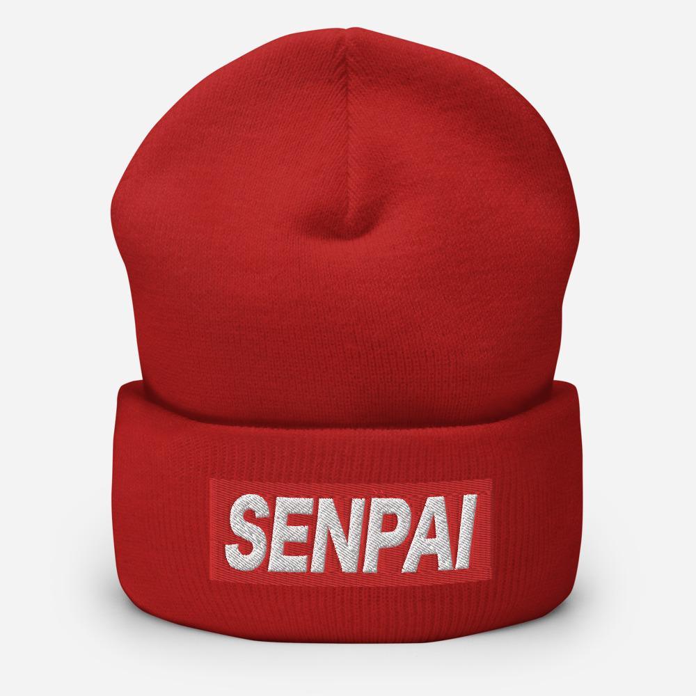 Senpai Japanese Word Anime Lover Unisex Cuffed Beanie - BUCKET POPCORN