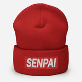 Senpai Japanese Word Anime Lover Unisex Cuffed Beanie - BUCKET POPCORN