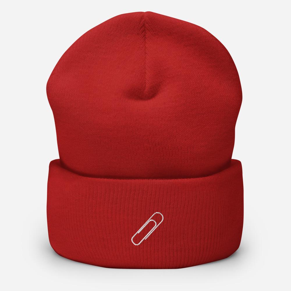 Cute Paper Clip Embroidered Unisex Cuffed Beanie - BUCKET POPCORN