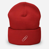 Cute Paper Clip Embroidered Unisex Cuffed Beanie - BUCKET POPCORN